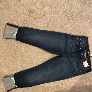 Express Cropped Legging Mid Rise Stretch Jeans Cuffed NEW NWT distressed